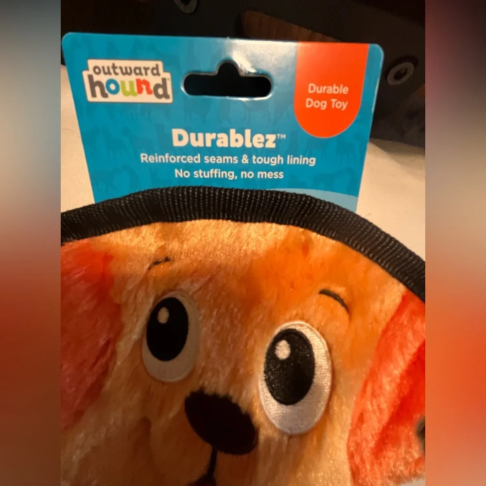 NWT Outward Hound Durablez Orange Plush Dog Toy